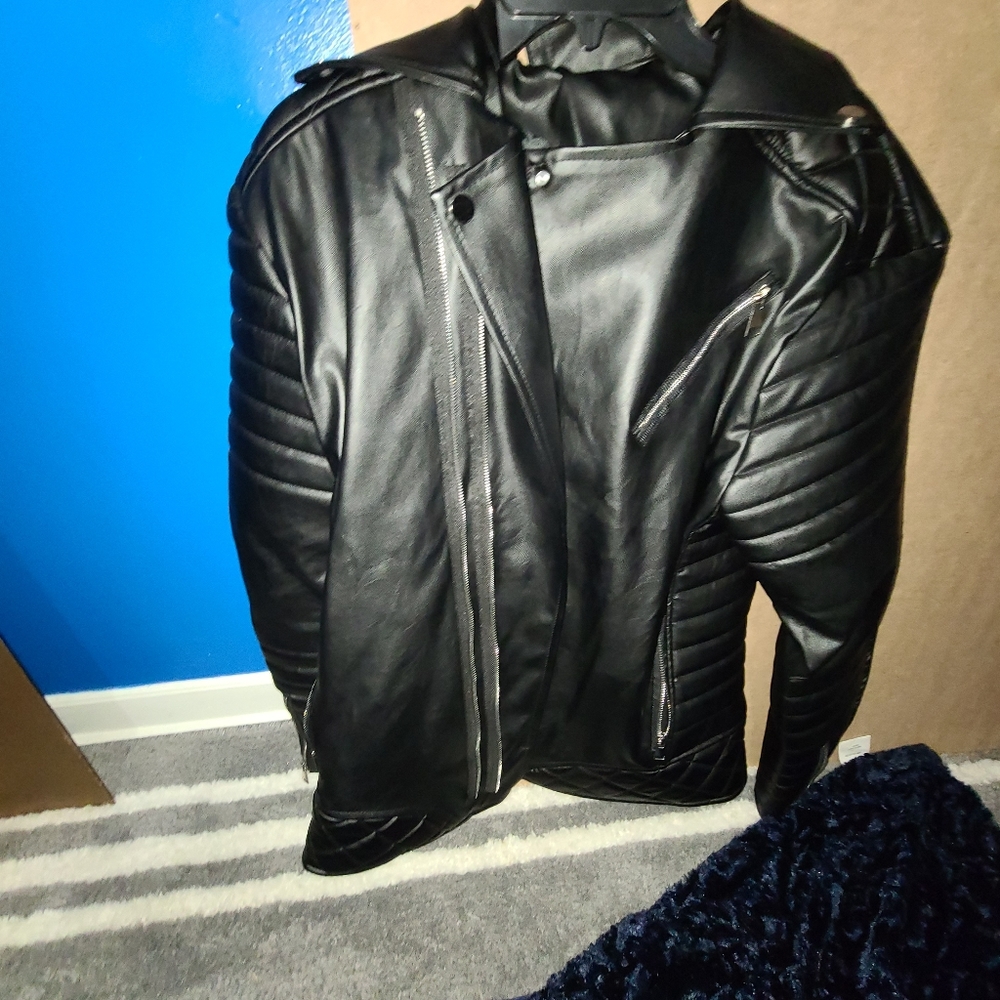 Black leather jacket